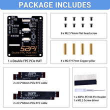 52Pi Dual FPC PCIe HAT for Raspberry Pi 5, B12 HAT 1 to 2 PCIe Interface with 40Pin GPIO Pin Header for Raspberry Pi 5