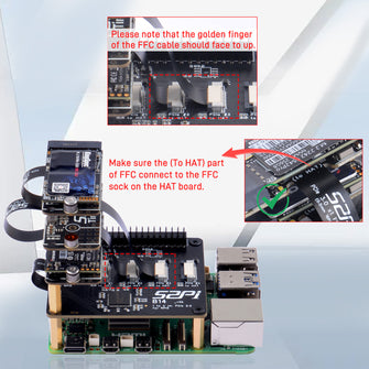 B14 Quad FPC PCIe HAT Daisy-Chaining Capability for Raspberry Pi 5