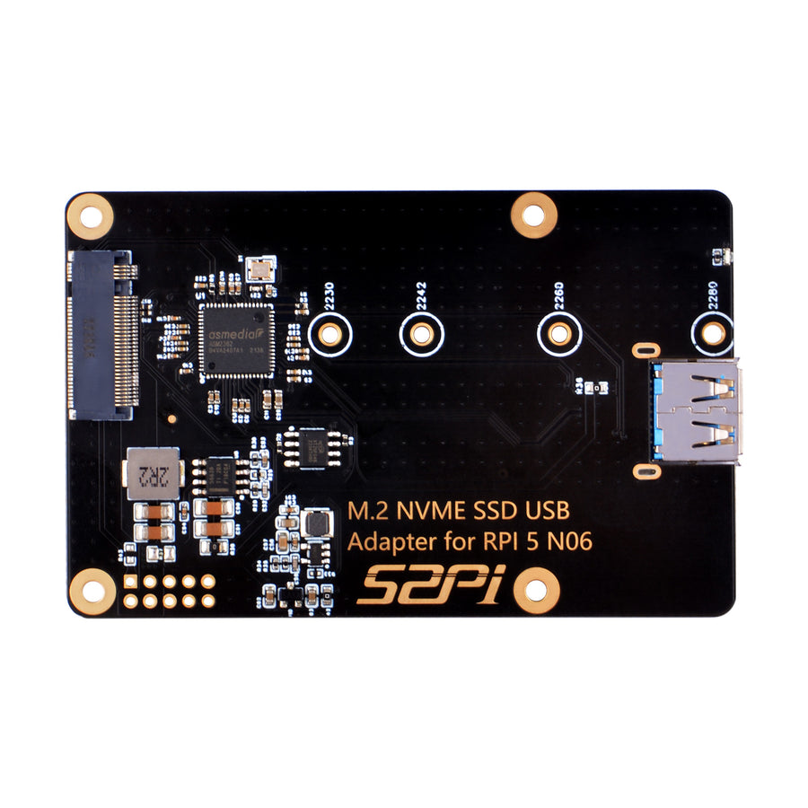 52Pi N06 M.2 NVME SSD USB Adapter for Raspberry Pi 5, Support M.2