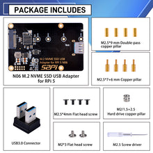 52Pi N06 M.2 NVME SSD USB Adapter for Raspberry Pi 5, Support M.2 NVMe SSD 2230/2242/2260/2280