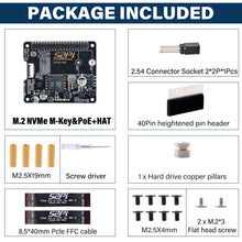 52Pi M.2 NVME M-KEY PoE+  Hat with Official Pi 5 Active Cooler for Raspberry Pi 5, Support M.2 NVMe SSD 2230 2242