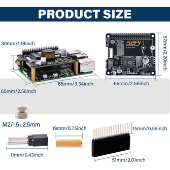52Pi M.2 NVME M-KEY PoE+  Hat with Official Pi 5 Active Cooler for Raspberry Pi 5, Support M.2 NVMe SSD 2230 2242