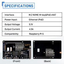 52Pi P33 M.2 NVMe 2280 PoE+ HAT Extension Board for Raspberry Pi 5, Support M.2 NVMe SSDs  2230/2242/2260/2280