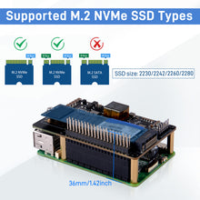 52Pi P33 M.2 NVMe 2280 PoE+ HAT Extension Board for Raspberry Pi 5, Support M.2 NVMe SSDs  2230/2242/2260/2280