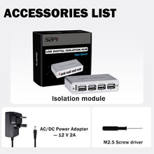 52Pi 4-Port USB 2.0 Isolator Hub, ADuM3165 USB Digital Isolation Module with Power Adapter, Up to 480 Mbps High-Speed USB Splitter