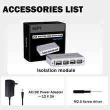 52Pi 4-Port USB 2.0 Isolator Hub, ADuM3165 USB Digital Isolation Module with Power Adapter, Up to 480 Mbps High-Speed USB Splitter