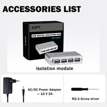 52Pi 4-Port USB 2.0 Isolator Hub, ADuM3165 USB Digital Isolation Module with Power Adapter, Up to 480 Mbps High-Speed USB Splitter