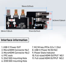52Pi Micro HDMI to HDMI Multifunctional Adapter for Raspberry Pi 5, with PCIe 3.0x1 M.2 slot, Support M.2 NVMe SSD 2230 2242