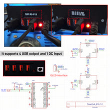 52Pi 4 USB-Channel 5V Power Supply Module for Raspberry Pi Pico, 0.91-inch OLED Screen, Compatible with 1U Rack Mounting