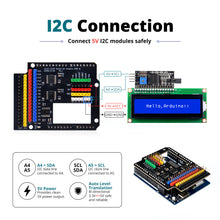 52Pi Level-Shift Shield for Arduino UNO Q, IIC I2C Level Converter 3.3V-5V Bi-Directional Shifter Module
