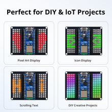 52Pi RGB LED Matrix Expansion Board for Arduino Nano ESP32, 104 Individually Addressable RGB LEDs Matrix Shield for Arduino