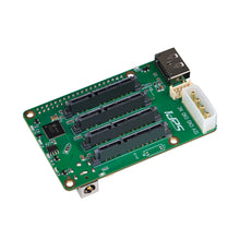 52Pi 5-Bay SATA Storage Expansion Board  for Raspberry Pi 5,  with 4 onboard SATA ports and 1 external eSATA port & 12V DC 5525 / 4-Pin Molex