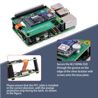 Raspberry Pi M.2 HAT+ for Raspberry Pi 5, Support M.2 SSD 2230/2242