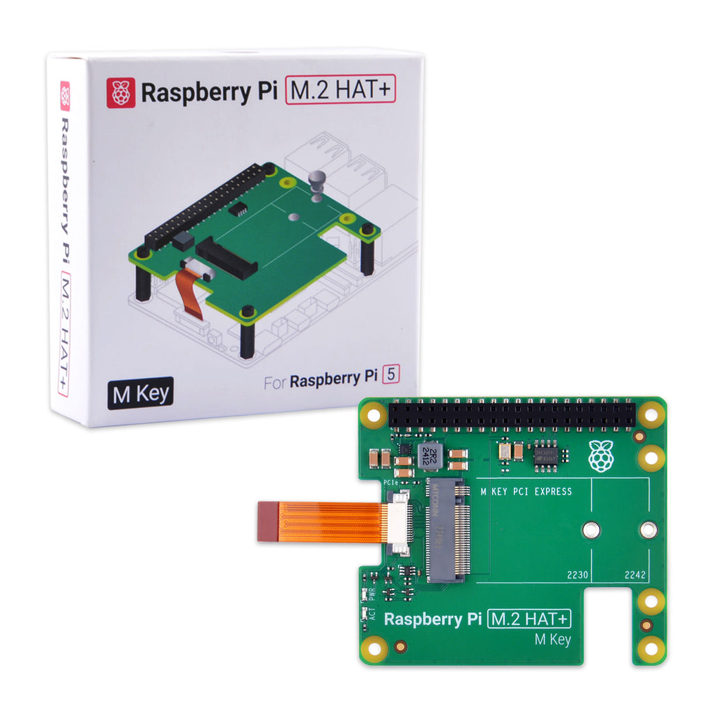 Raspberry Pi M.2 HAT+ for Raspberry Pi 5, Support M.2 SSD 2230/2242 ...