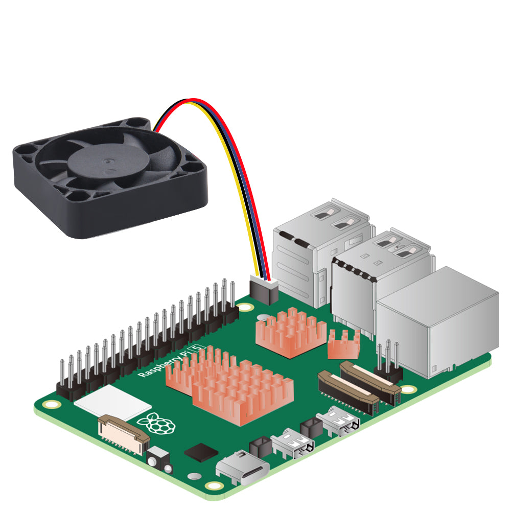 52pi Cooler Raspberry Pi 3 52Pi 4010 Cooler Black Fan with Heatsinks for Raspberry Pi 5 – 52Pi Store