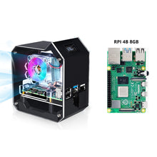 52Pi Raspberry Pi 4 Model B ABS Mini Tower NAS Kit with Ice Tower 0.96 Screen Dispaly for Raspberry Pi 4B