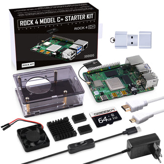 52Pi ROCK 4 Model C+ 4GB Single Board Computer Rockchip RK3399-T Arm Cortex-A72 + Cortex-A53