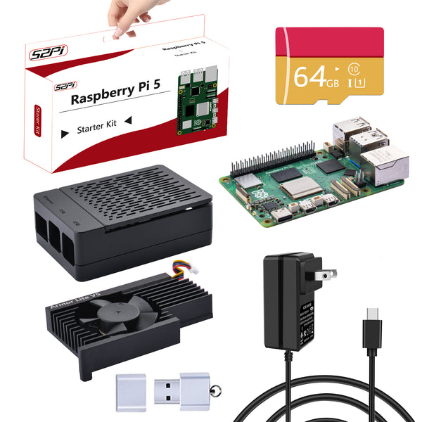 ABS Case Starter Kit with Raspberry Pi 5 SD card power supply – 52Pi Store