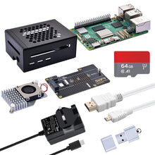 52Pi Starter Kit for Raspberry Pi 8GB, Includes Raspberry Pi 5 8GB Board, N04 M.2 NVMe SSD PCIe Peripheral Board, Metal Case with Active Cooler, 64GB SD Card, HDMI Cable & 27W USB C Power Supply for Raspberry Pi 5