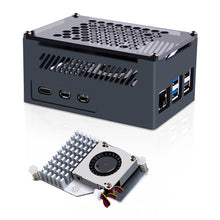 52Pi Aluminum Case Black Brick Enlosure With Cooling Fan Heatsink for Raspberry Pi 5