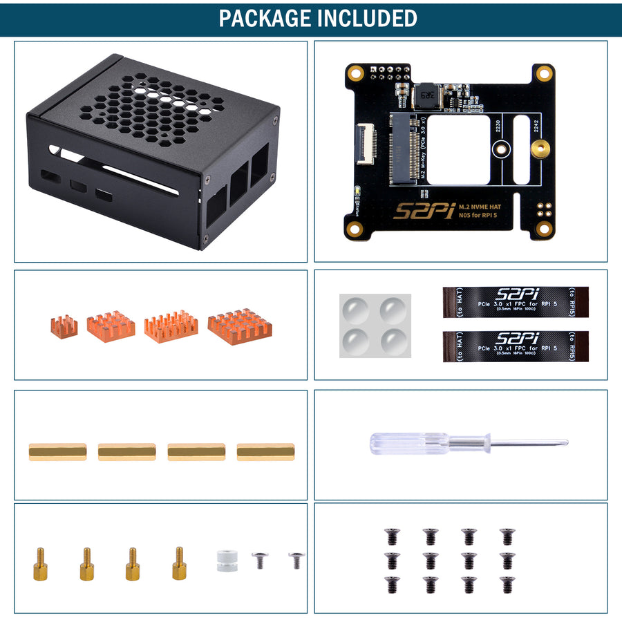 52Pi N05 M.2 2242 PCIe To NVMe Top Extension Adapter Board With