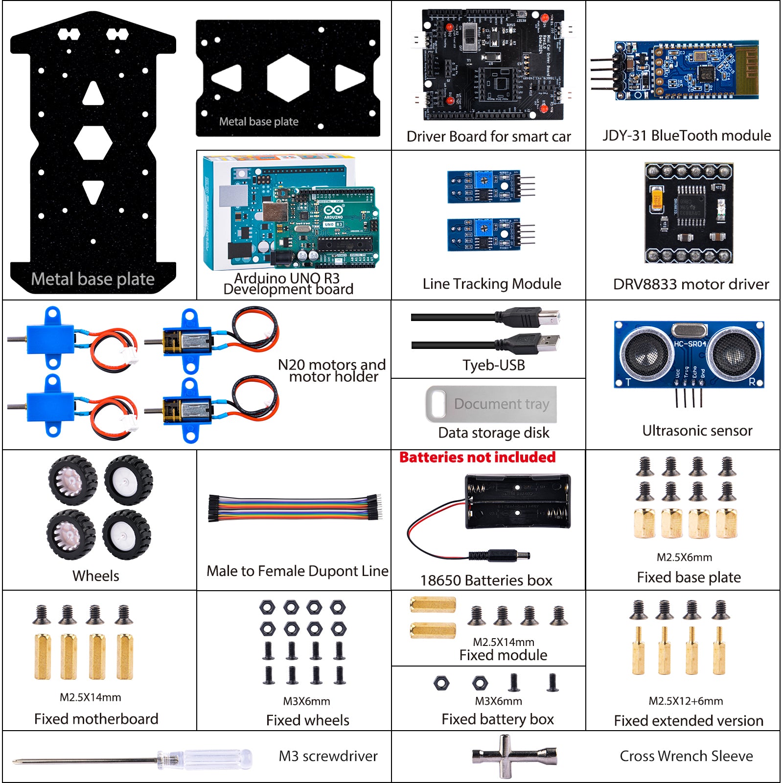 52Pi UNO R3 Smart Robot Car Kit for Arduino, STEM Programming Educatio ...