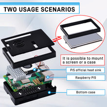 52Pi 3.5 inch HDMI Touch Screen with Case for Raspberry Pi 5, with Official Pi 5 Active Cooler, 320x480 Monitor TFT LCD Display for Raspberry Pi 5