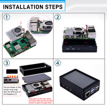 52Pi 3.5 inch HDMI Touch Screen with Case for Raspberry Pi 5, with Official Pi 5 Active Cooler, 320x480 Monitor TFT LCD Display for Raspberry Pi 5