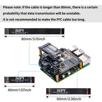 3PCS 16Pin 0.5mm Pitch PCIe FPC Cable 40mm/60mm/80mm for Raspberry Pi 5 & PCIe M.2 M-Key NVMe SSD PCIe Peripheral Board
