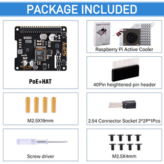 52Pi P30 PoE+  HAT for Raspberry Pi 5, with Official Pi 5 Active Cooler
