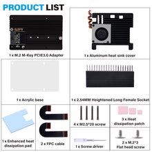Armor Case with M.2 M-key PCIe3.0 x1 adapter for Raspberry Pi 5, Supports M.2 NVMe SSDs 2230,2242,2260,2280
