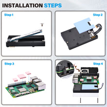 Armor Case with M.2 M-key PCIe3.0 x1 adapter for Raspberry Pi 5, Supports M.2 NVMe SSDs 2230,2242,2260,2280