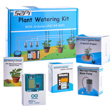 52Pi Plant Watering Kit with Arduino UNO R4 WiFi, Automatic Irrigation DIY Kit Self Watering System, Water Pump + 2M Vinyl Tubing for Garden Plant Flower Herb Potted