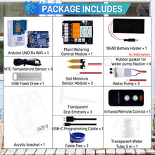 52Pi Plant Watering Kit with Arduino UNO R4 WiFi, Automatic Irrigation DIY Kit Self Watering System, Water Pump + 2M Vinyl Tubing for Garden Plant Flower Herb Potted