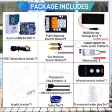 52Pi Plant Watering Kit with Arduino UNO R4 WiFi, Automatic Irrigation DIY Kit Self Watering System, Water Pump + 2M Vinyl Tubing for Garden Plant Flower Herb Potted