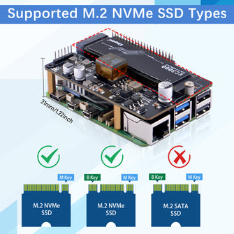 52Pi P33 M.2 NVMe 2280 PoE+ HAT Extension Board with Official Cooler  for Raspberry Pi 5