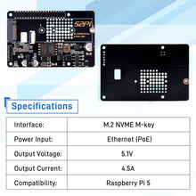 52Pi P33 M.2 NVMe 2280 PoE+ HAT Extension Board with Official Cooler  for Raspberry Pi 5