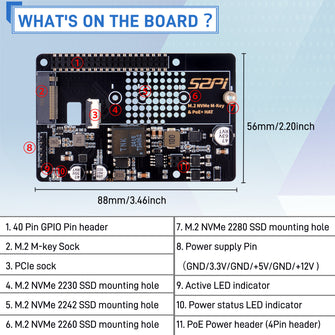 52Pi P33 M.2 NVMe 2280 PoE+ HAT Extension Board with Official Cooler  for Raspberry Pi 5