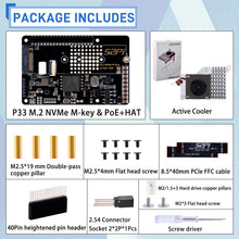 52Pi P33 M.2 NVMe 2280 PoE+ HAT Extension Board with Official Cooler  for Raspberry Pi 5