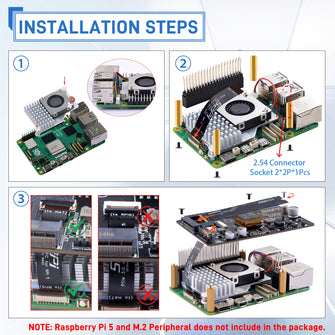 52Pi P33 M.2 NVMe 2280 PoE+ HAT Extension Board with Official Cooler  for Raspberry Pi 5