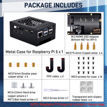 52Pi N07 M.2 2280 PCIe to NVMe SSD PCIe Peripheral Bottom Board With Metal Case for Raspberry Pi 5