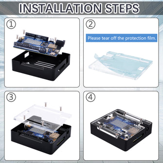 Metal Case for Arduino UNO R4, Student Starter Kit for Arduino R4 WiFi with LEDs, Jumper Wire, Breadboard and Resistor