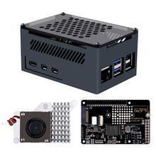 52Pi Aluminum Case for Raspberry Pi 5, With Official Active Cooler + P33 M.2 NVMe M-Key PoE+ HAT