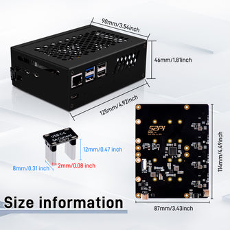 52Pi Metal Case for Raspberry Pi 5, With N16 Quad NVMe Expansion Board and  Active Cooler for Raspberry Pi 5