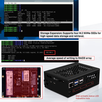 52Pi Metal Case for Raspberry Pi 5, With N16 Quad NVMe Expansion Board and  Active Cooler for Raspberry Pi 5