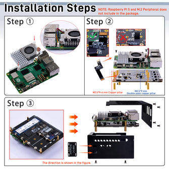 52Pi Metal Case for Raspberry Pi 5, With N16 Quad NVMe Expansion Board and  Active Cooler for Raspberry Pi 5