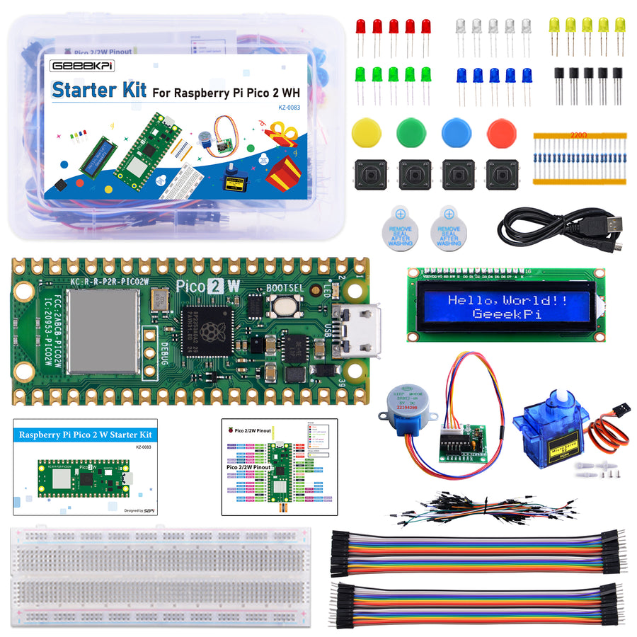 Raspberry Pi Pico 2 WH Starter Kit with Raspberry Pi Pico 2