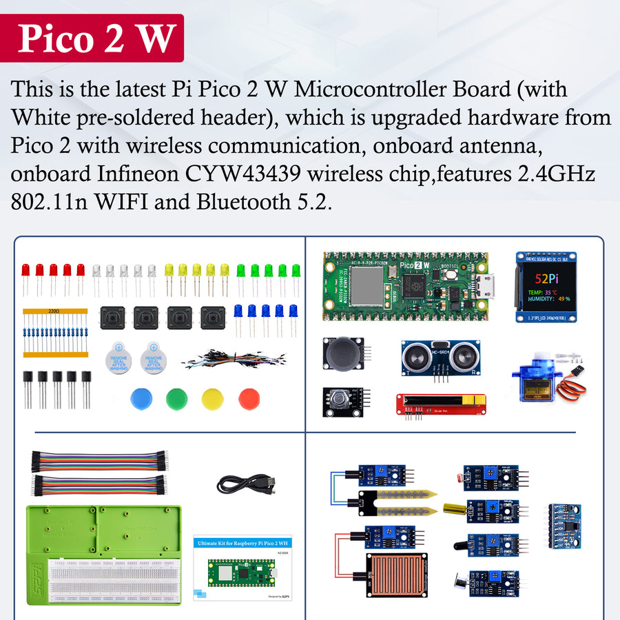 Raspberry Pi Pico 2 W 究極スターターキット Amazon.co.jp: SunFounder Raspberry Pi Pico 用のスターター