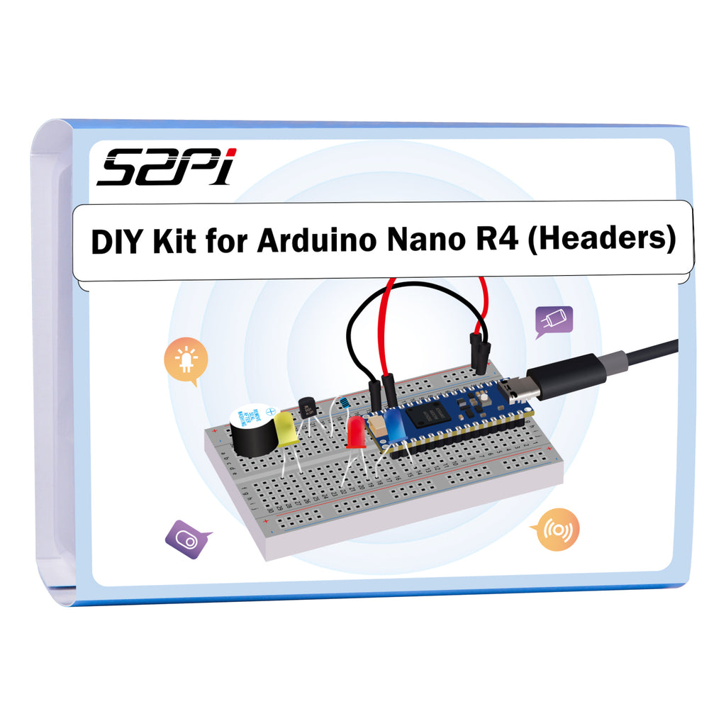 52Pi DIY Beginner Kit Compatible with Arduino Nano R4 with Headers, Fu ...