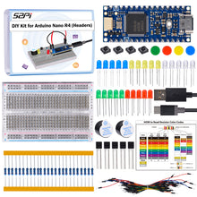 52Pi DIY Beginner Kit Compatible with Arduino Nano R4 with Headers, Full-size Breadboard, Supports Qwiic connector